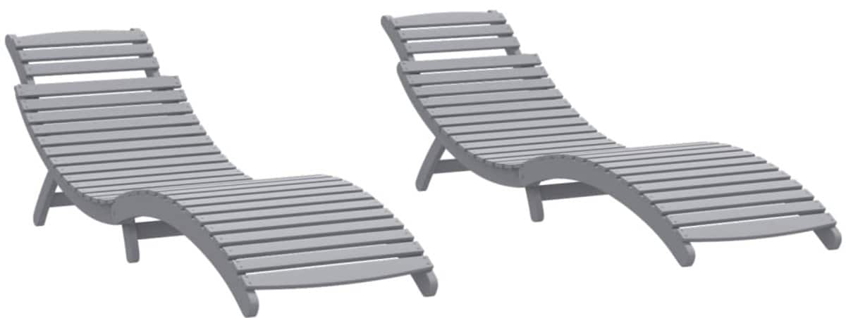 ligbedden 2 st | loungebed | ligstoel 184x55x64 cm massief