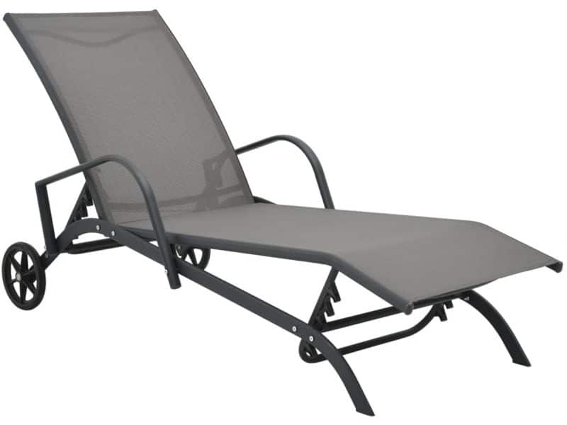 Ligbedden 2 st | Loungebed | Ligstoel met tafel textileen