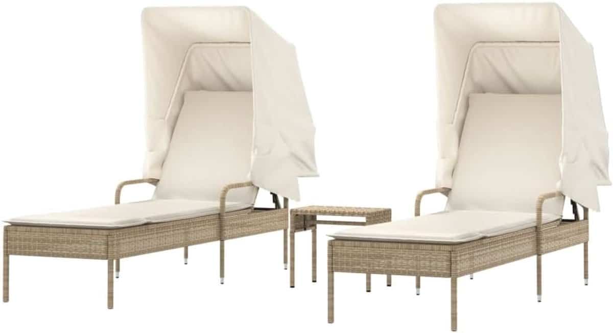 ligbedden set 2 tuinstoelen ligstoelen tuinmeubelen