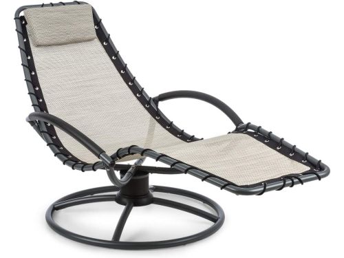 Ligstoel en schommelbank met weerbestendig ontwerp - Beige 360° schommelbeweging