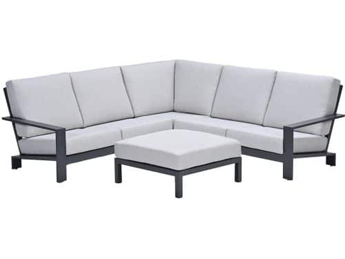 Lincoln aluminium loungeset - carbon black - valley sand
