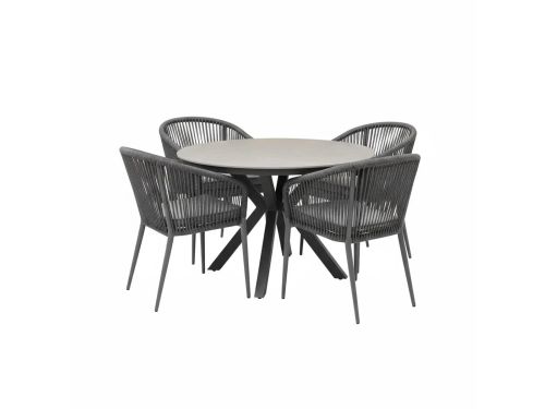 Lissabon Samantha dining tuinset 120xH75cm antraciet