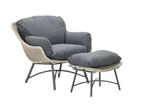 Logan fauteuil loungestoel met voetenbank vw Afmetingen 97x91x95 cm Garden Impressions - Garden impressions