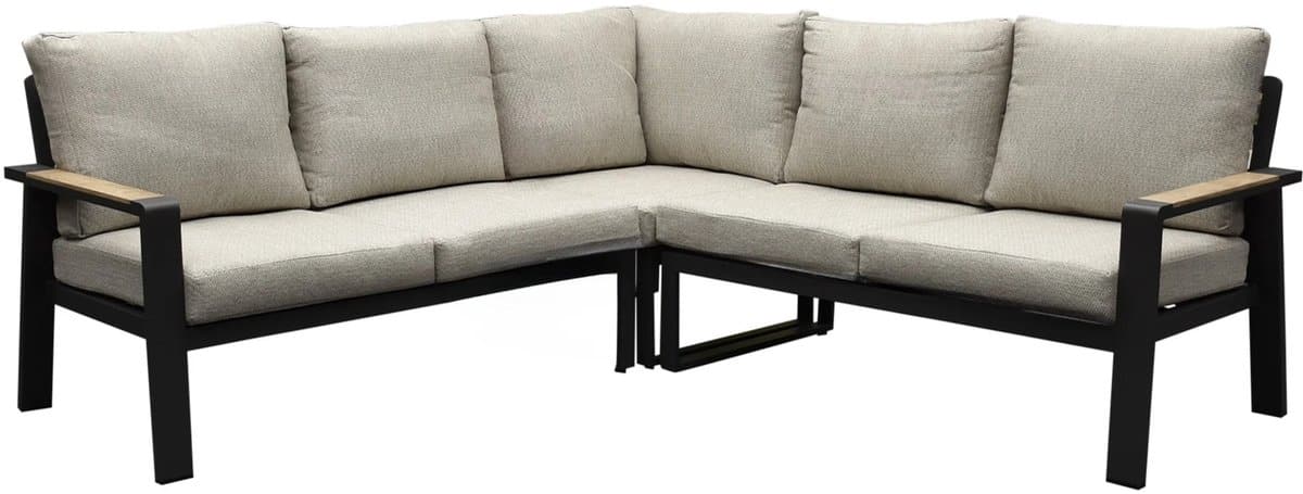 lola hoek loungeset 3 delig aluminium antraciet