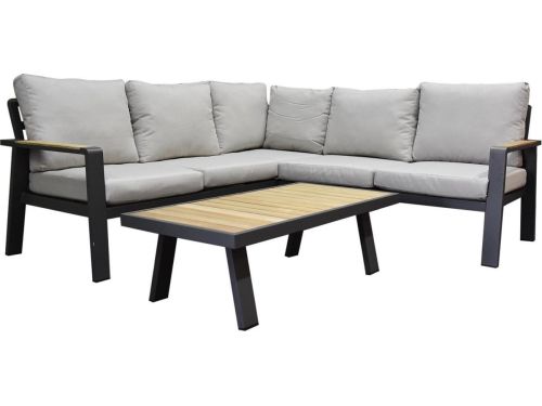 Lola hoek loungeset 4-delig aluminium antraciet