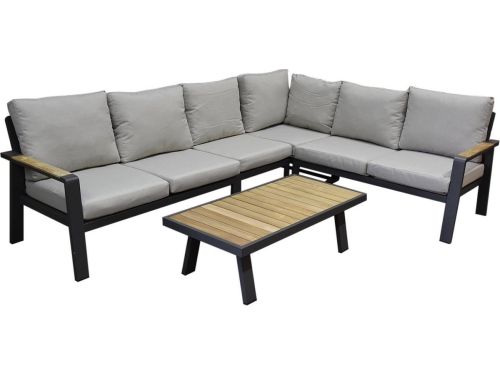 Lola hoek loungeset 5-delig aluminium antraciet