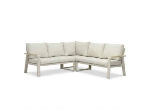 Lola hoek loungeset 5 personen | aluminium + polywood | beige | 3-delig - 220x220cm