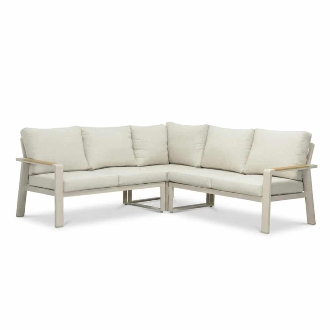 lola hoek loungeset 5 personen | aluminium + polywood | beige | 3 delig 220x220cm