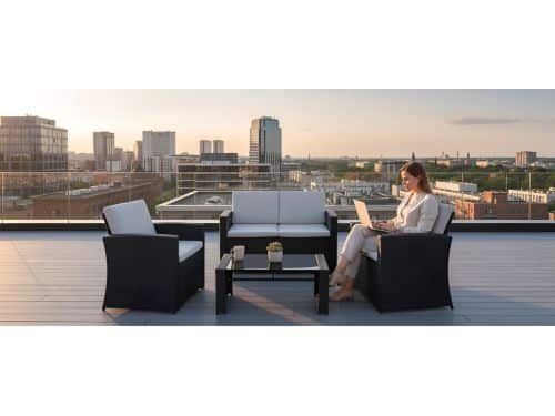 Lounge Tuinmeubelset Polyrotan 12-Delig - Buitenset met Tafel, 2 Stoelen