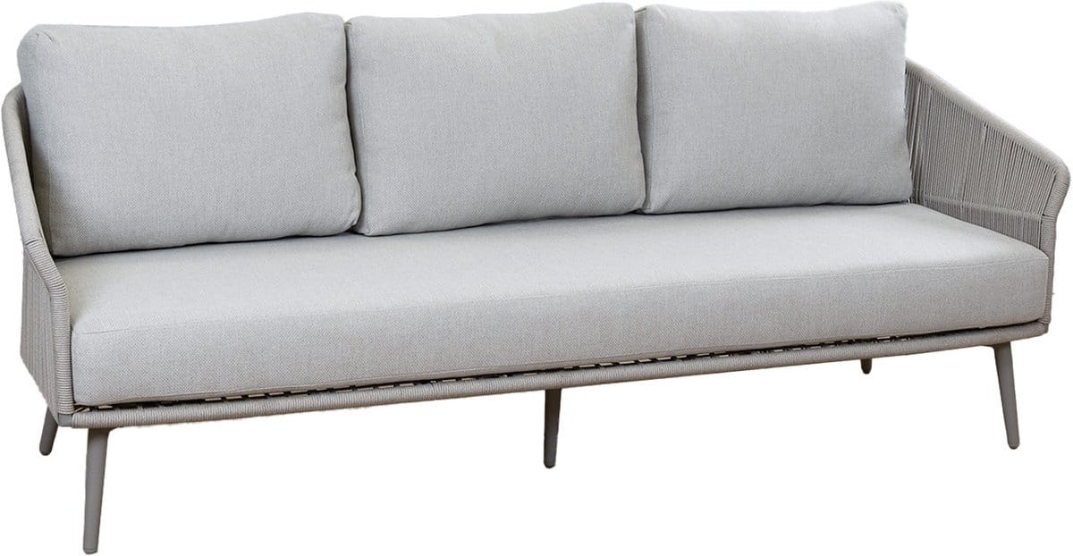 loungebank alezio | 3 persoons | beige/camel | aluminium & rope