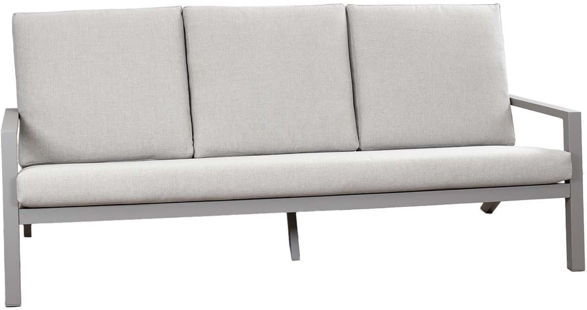 loungebank bezano | 3 persoons | taupe & champagne | aluminium