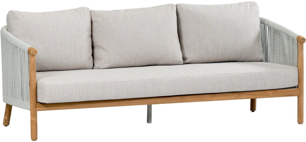 loungebank es vedra | 3 persoons | teakhout & cream