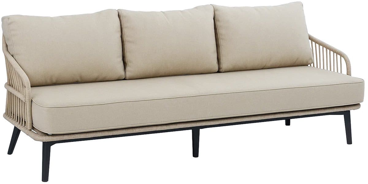 loungebank isabel | 3 persoons | sand/black | rope