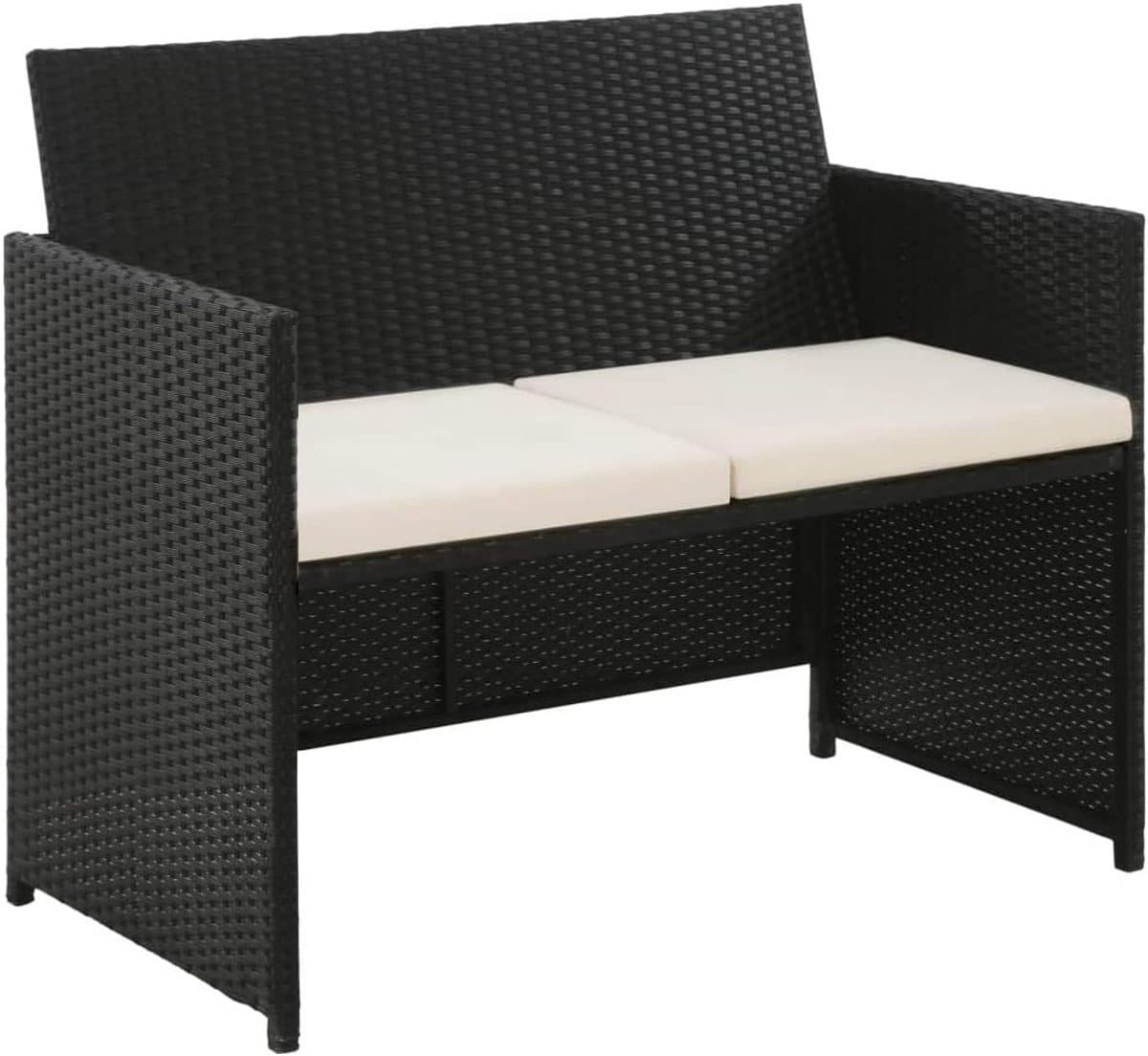 loungebank tweezits voor tuin en balkon weerbestendig polyrattan