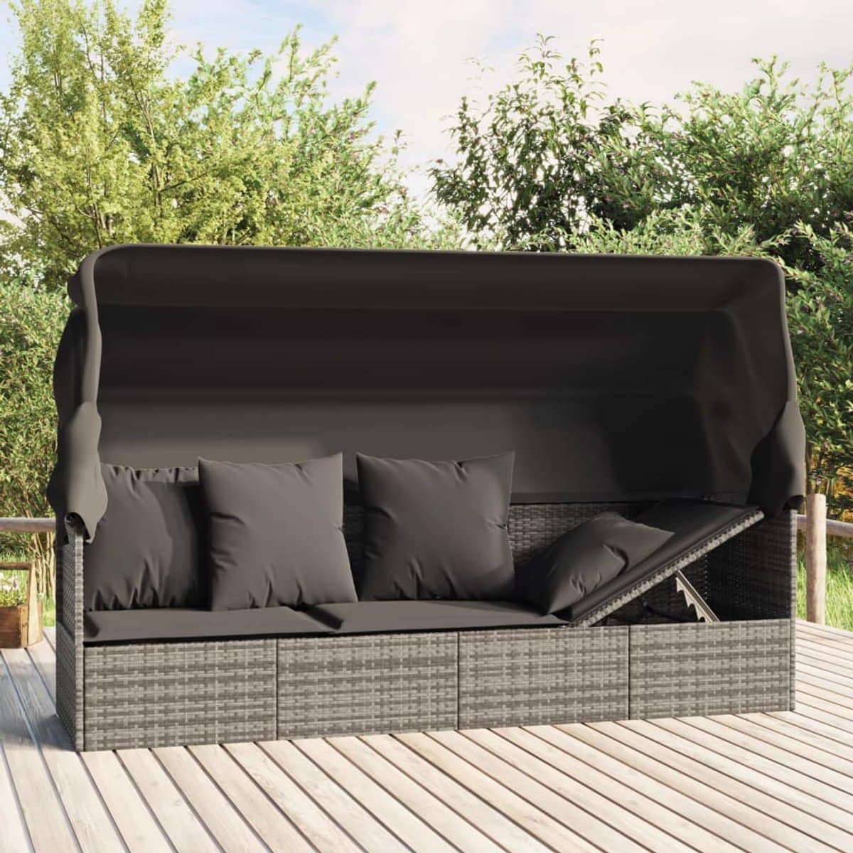 loungebed loungestoel zonnebed ligbed verstelbare canopy