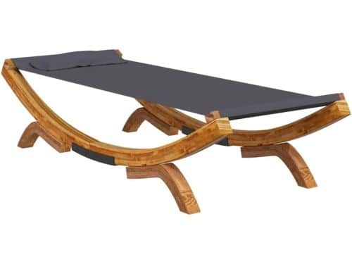 Loungebed voor Tuin of Terras - Massief Houten Ligbed Antraciet