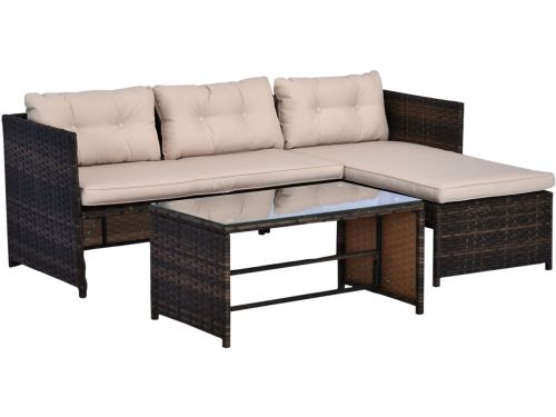 Loungeset - Tuinbank Hoekbank - Loungemobiel - Balkonset - Beige