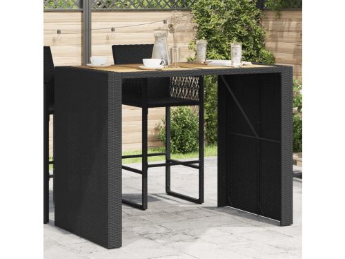 Loungestoel en Bartafel Set 145x80x110 cm Poly Rattan Zwart