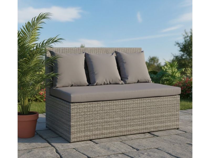 Luxe 2-Zits Polyrattan Loungesofa HWC-G16 - Modern Tuinbank Recliner met