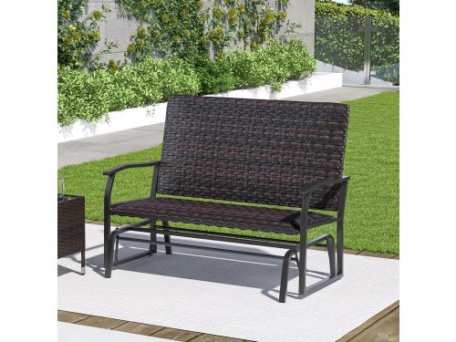 Luxe 2-zits Schommelbank voor Buiten - Weerbestendig Rotan Tuinbank met