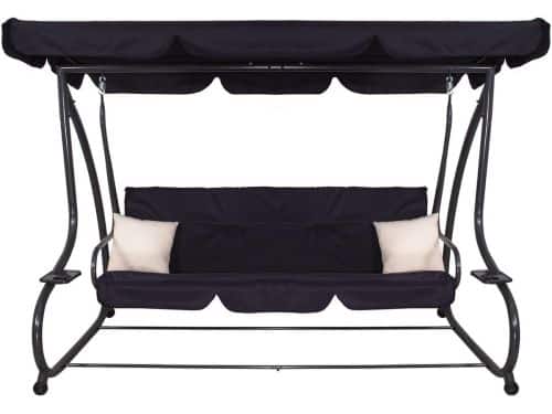 Luxe 3-persoons Schommelbank met Verstelbaar Waterafstotend Dak