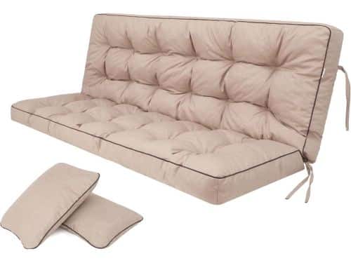 Luxe Bankkussen Set voor Buitenbank en Schommelbank 140x49x56 cm Beige