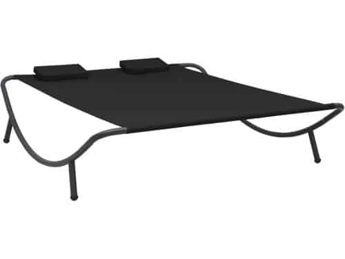 Luxe Dubbel Ligbed Zwart voor Tuin en Buiten