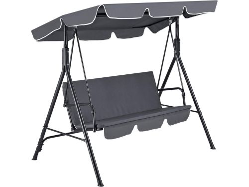 Luxe Schommelbank 3-zits Tuinbank Maximaal 270 kg Donkergrijs