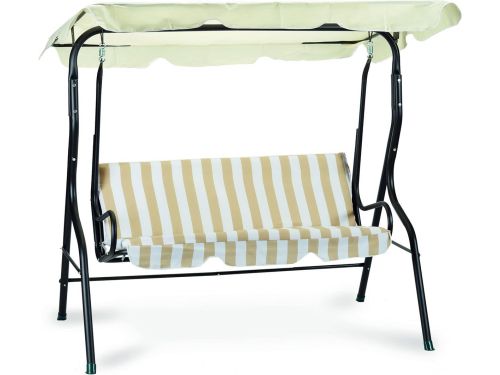 Luxe Schommelbank voor Buiten - Beige Stalen Frame