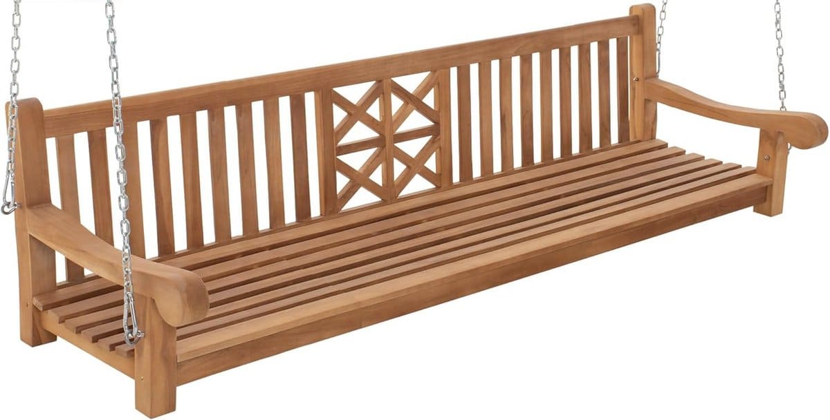 luxe teakhouten schommelbank voor tuin en veranda 240 cm