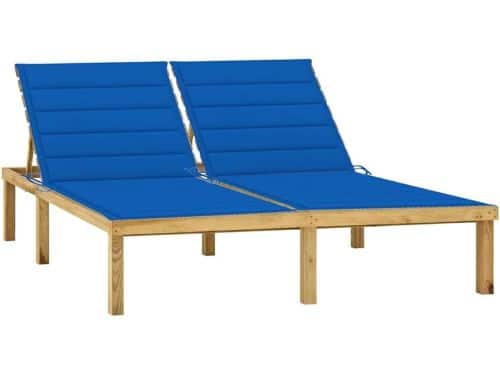 Luxe Tweepersoons Ligbed met Kussens - Weerbestendig Houten Loungemodel