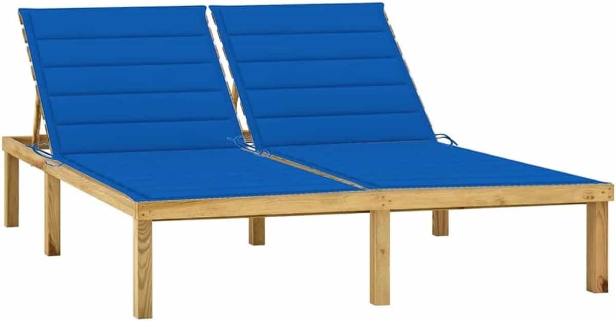 luxe tweepersoons ligbed met kussens weerbestendig houten loungemodel