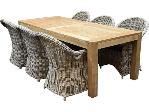 Macau Krista dining tuinset 240x100xH77 cm 7 delig rotan