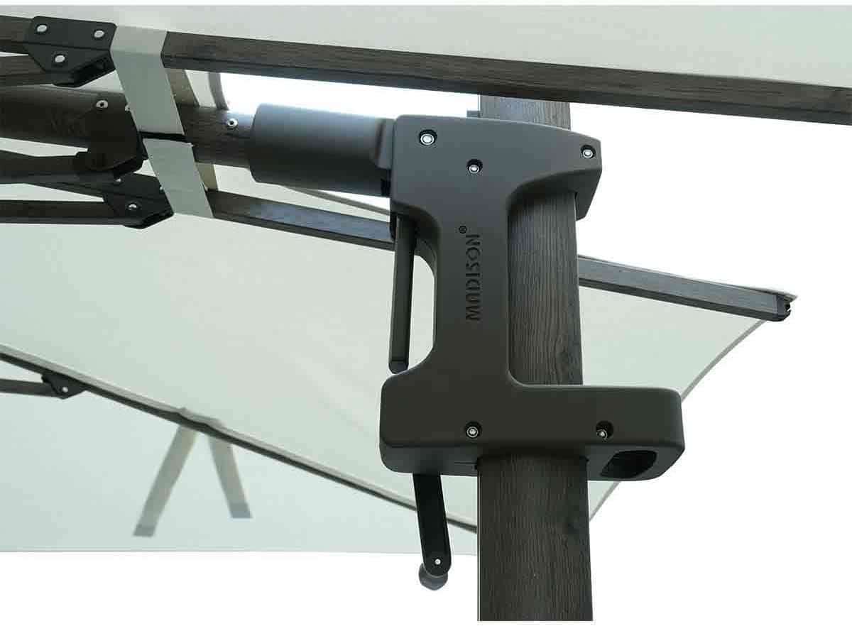 madison braga zweefparasol 355×300 cm mellow silver olefin