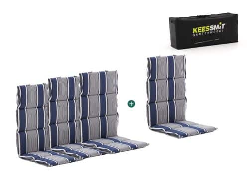 Madison Fiber hoog tuinkussen set van 4 - Laagste prijsgarantie!