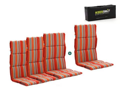 Madison Fiber hoog tuinkussen set van 4 - Laagste prijsgarantie!