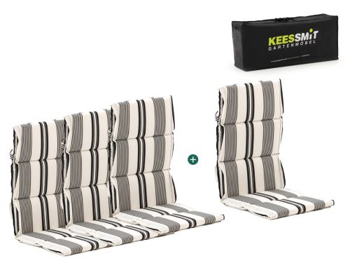 Madison Fiber hoog tuinkussen set van 4 - Laagste prijsgarantie!