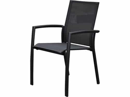 Malaga dining tuinstoel stapelbaar antraciet aluminium textileen