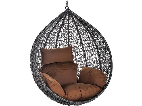 Mand hangstoel Polyrattan CIELO - Met kussens + ketting