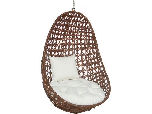Mand hangstoel Polyrattan NIDO - Met kussens + ketting