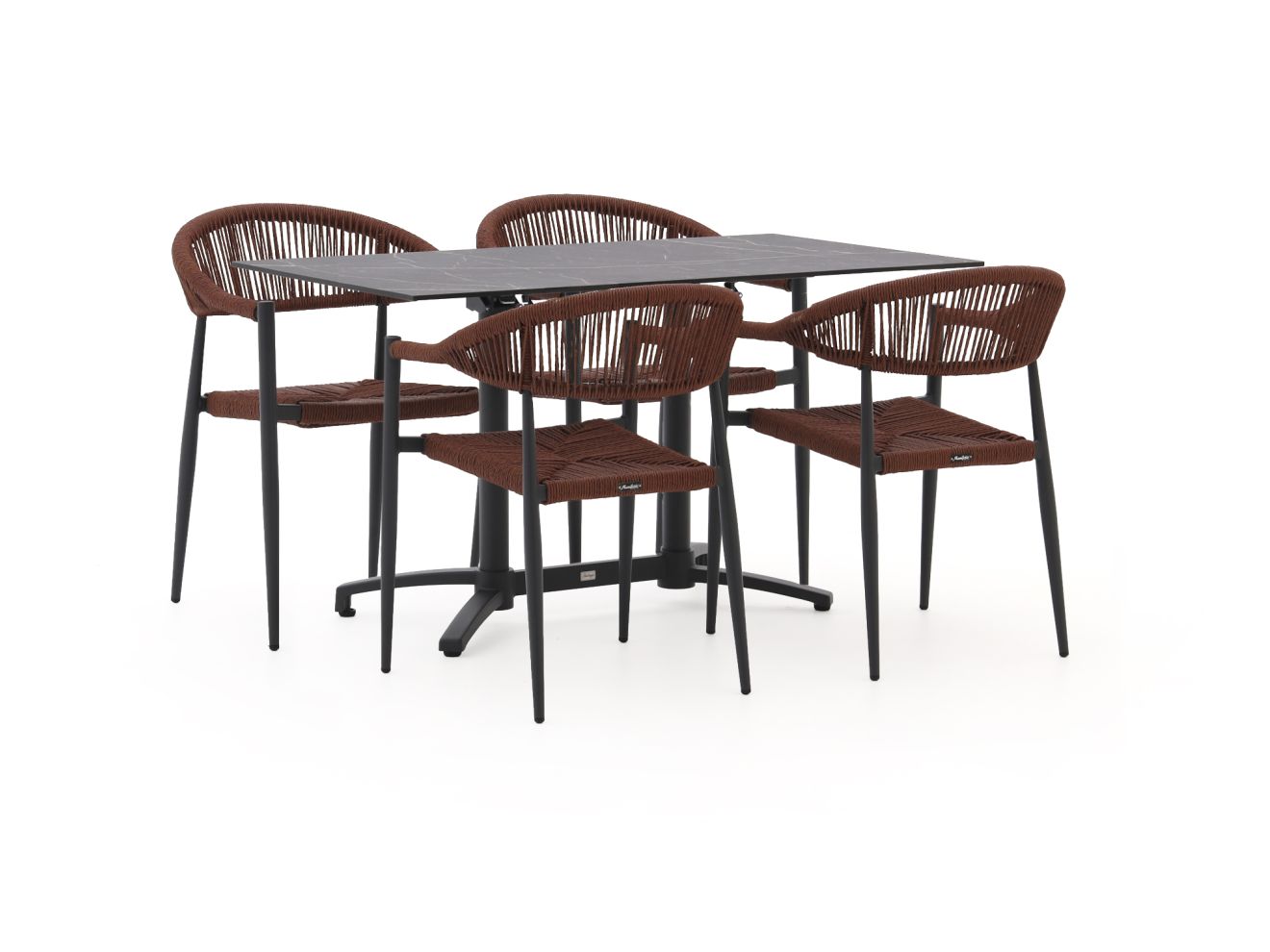 manifesto belpasso/canzo 120cm dining tuinset 5 delig stapelbaar laagste prijsgarantie!