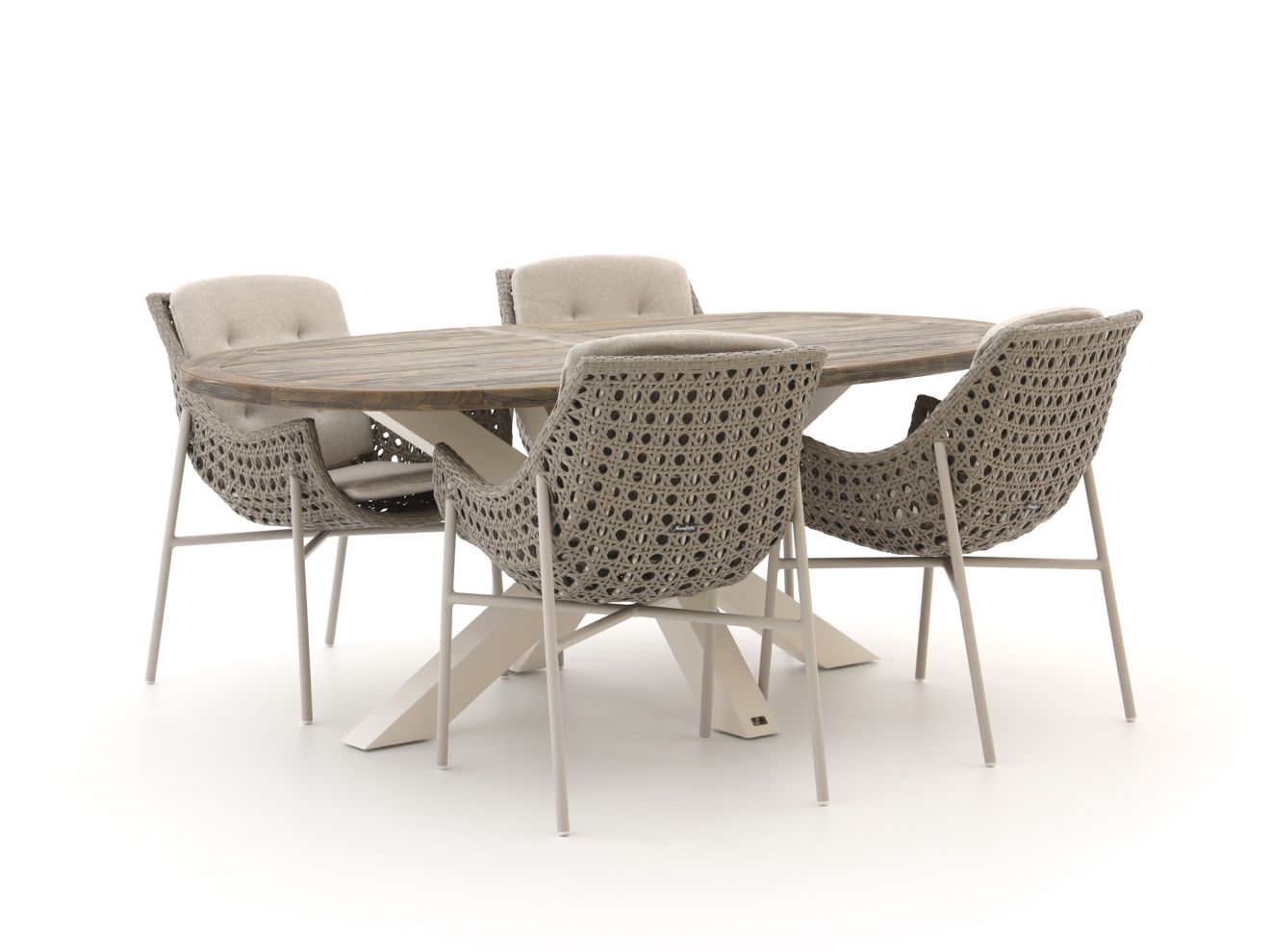 manifesto novara/rough y ellips 200cm dining tuinset 5 delig laagste prijsgarantie!