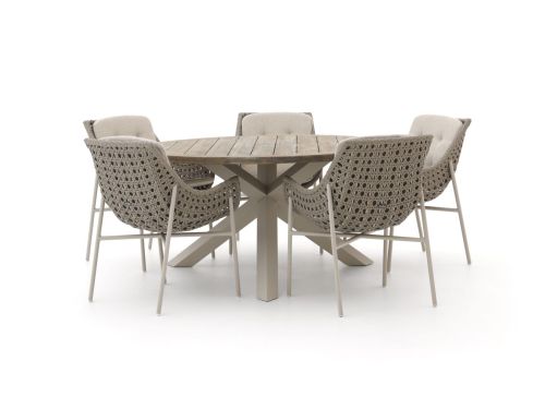 Manifesto Novara/ROUGH-Y ø150cm dining tuinset 6-delig - Laagste prijsgarantie!