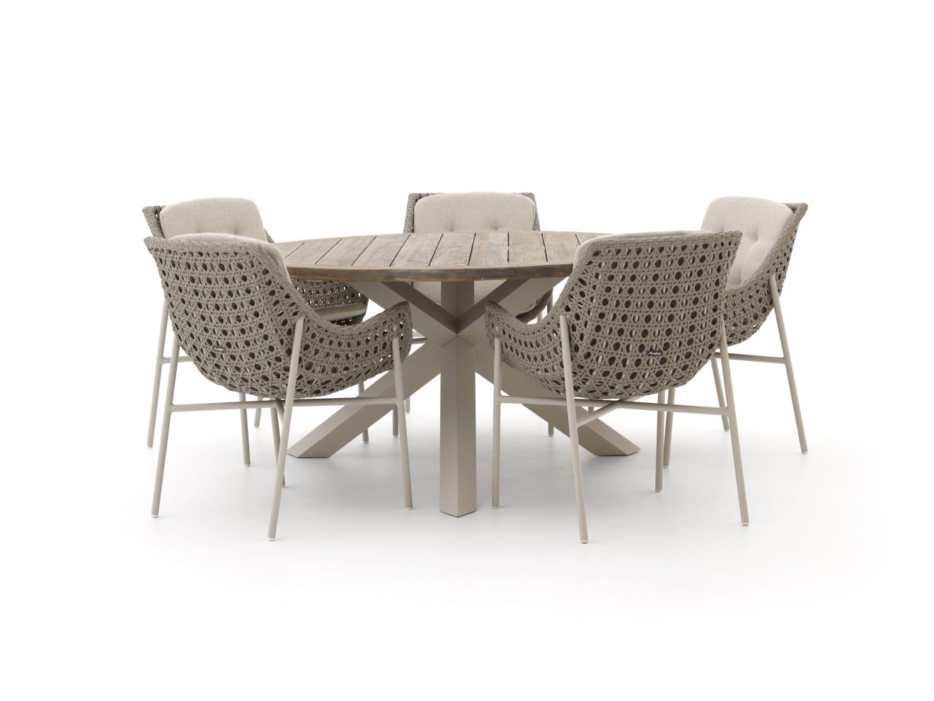 manifesto novara/rough y ø150cm dining tuinset 6 delig laagste prijsgarantie!