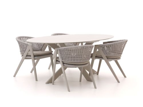Manifesto Valsecca/Furato ellips 200cm dining tuinset 5-delig - Laagste prijsgarantie!