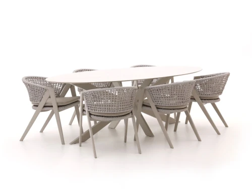 Manifesto Valsecca/Furato ellips 240cm dining tuinset 7-delig - Laagste prijsgarantie!