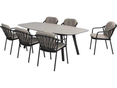 Manitoba Manolo dining tuinset 240x103xH75 cm 7 delig antraciet Taste