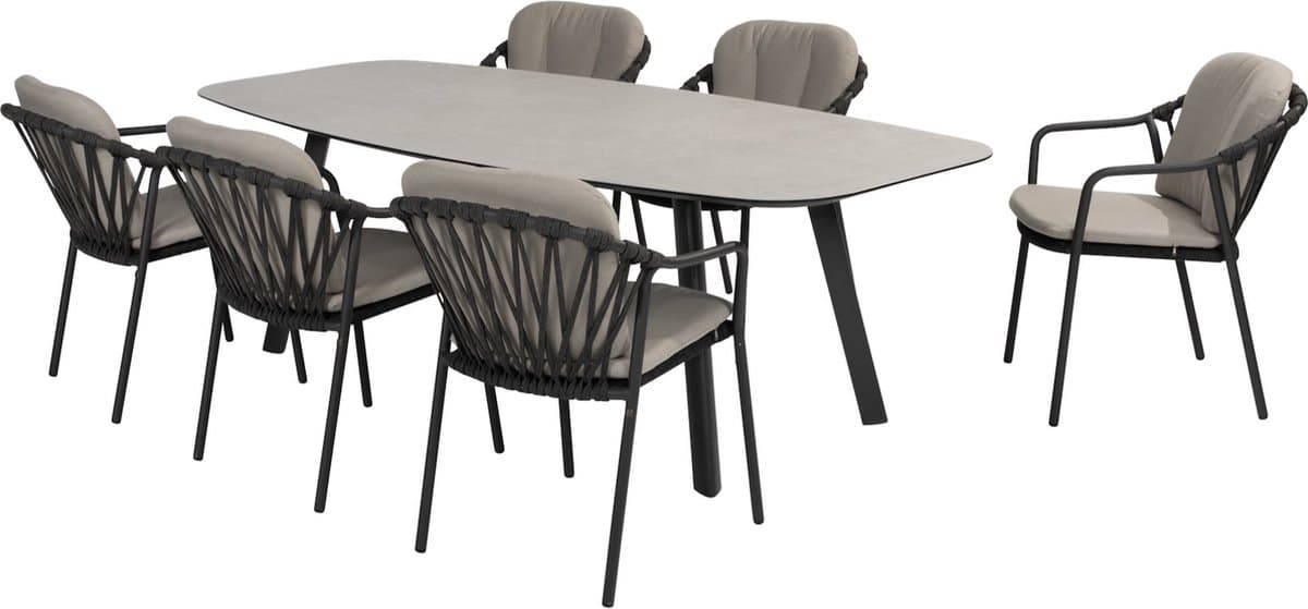 manitoba manolo dining tuinset 240x103xh75 cm 7 delig antraciet taste