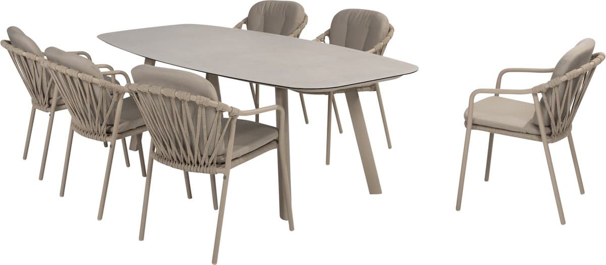 manitoba manolo dining tuinset 240x103xh75 cm 7 delig latte taste