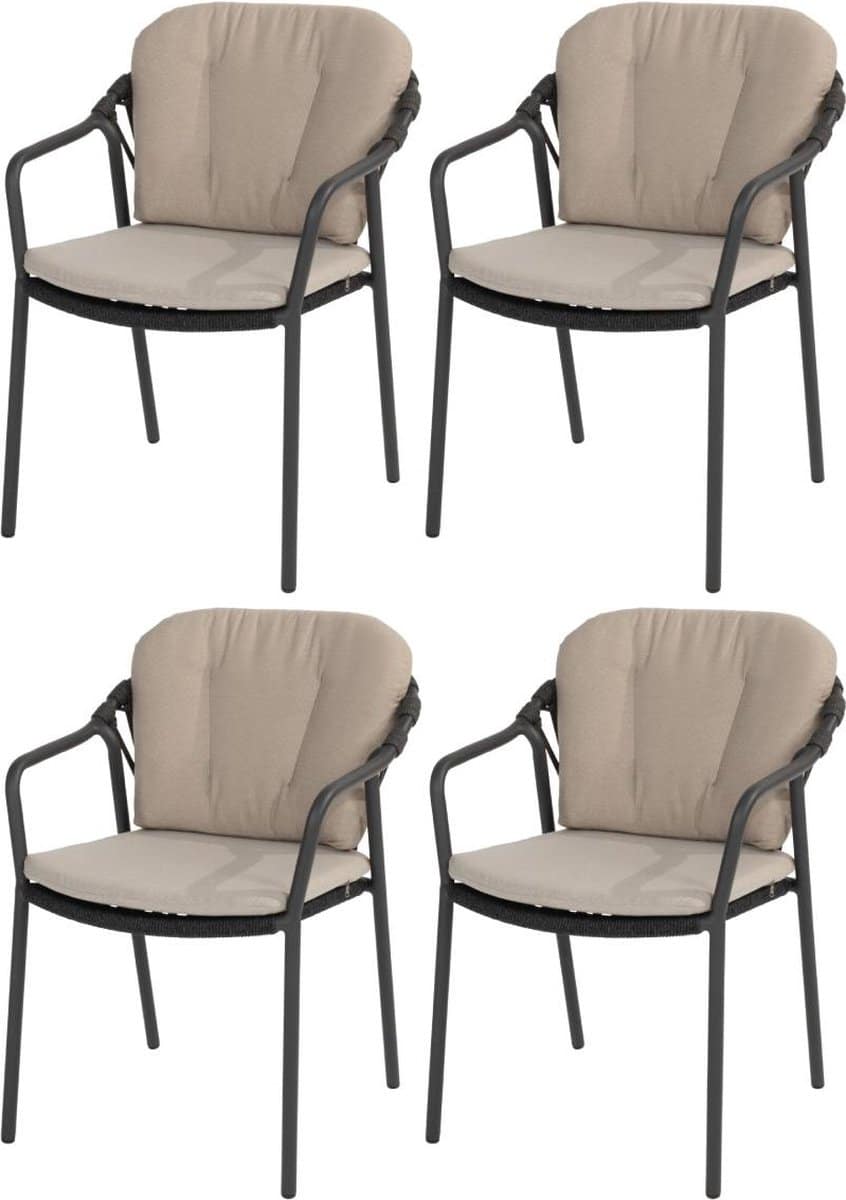 manitoba stapelbare tuinstoel antraciet taste 4so set van 4